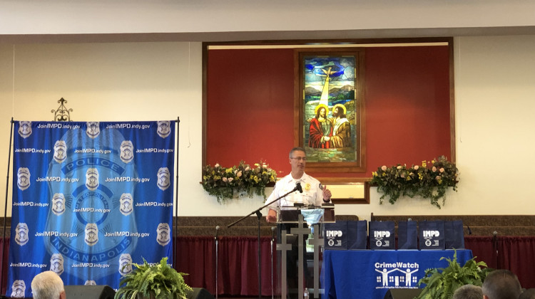 IMPD Chief Bryan Roach kicks off the city's 36th annual National Night Out. - Darian Benson/WFYI