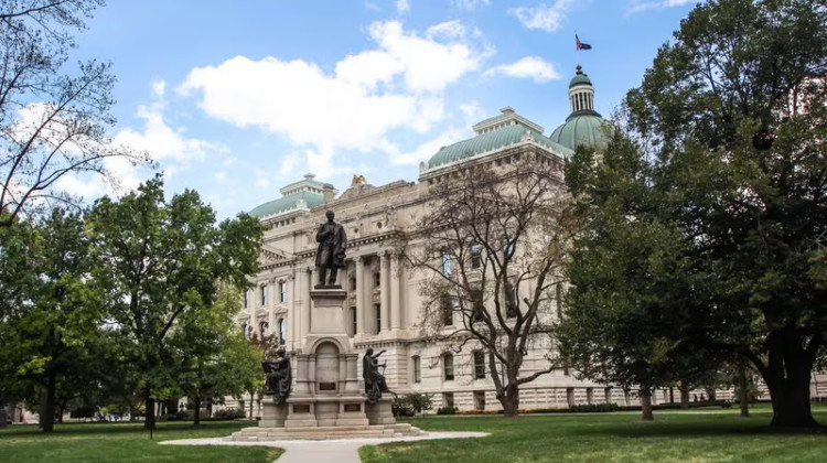 The Indiana State Capitol Building in Indianapolis. The Indiana legislature marked the ceremonial start to the 2024 session Tuesday, and lawmakers previewed education topics they'll address like absenteeism and third grade retention.  - Julie Thurston / Getty Images