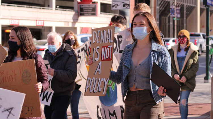 Students with Confront the Climate Crisis march in Indianapolis.  - Courtesy of Confront the Climate Crisis