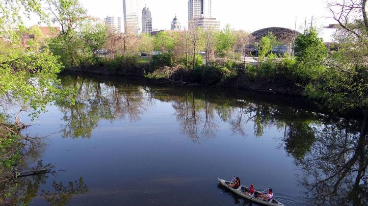 A view of Fort Wayne's skyline and the St. Mary's River. - Photo by Momoneymoproblemz, CC-BY-SA-3.0