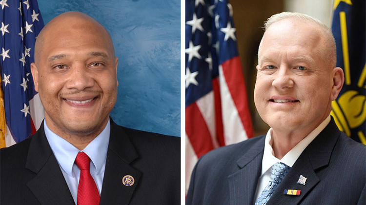 Democrat André Carson, left, and Republican Wayne Harmon, right.