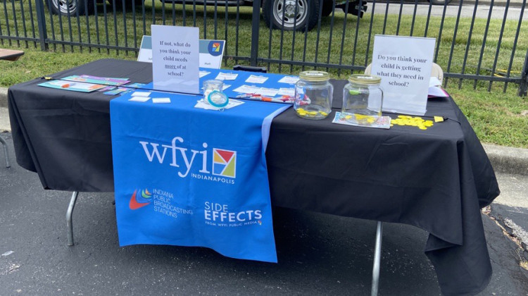The community engagement table at the Center Township Fun Fest for Kids on June 11, 2022. - Tasha Gibson/WFYI