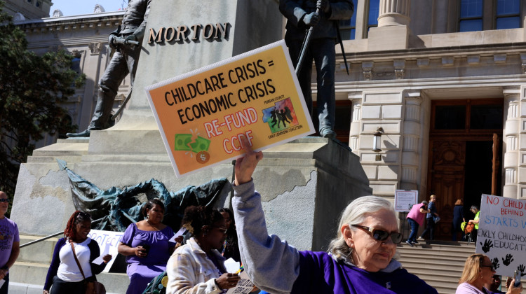 This child care owner laid off staff after Indiana's funding cuts. Now she's protesting