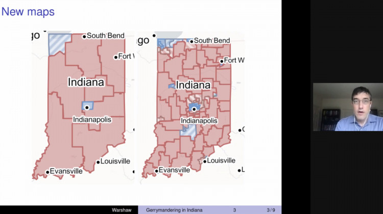 George Washington University's Christopher Warshaw's analysis of the proposed House redistricting map says it’s just as skewed towards Republicans as the map drawn 10 years ago – making it one of the most partisan maps in the country in the last 50 years. - Screenshot of Zoom call