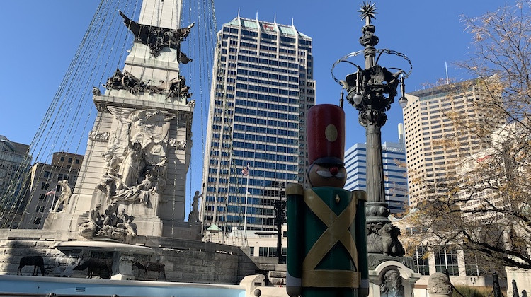 Holiday decorations are up around Monument Circle. - Robert Moscato-Goodpaster/WFYI