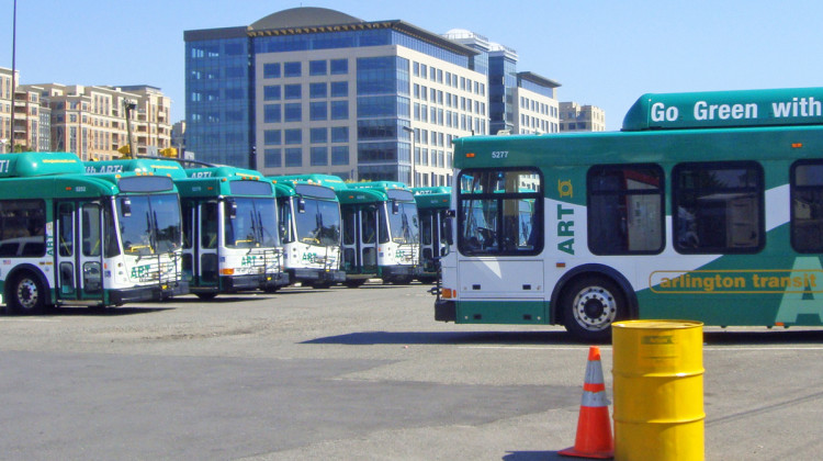The City of South Bend will get money to buy six transit buses that use compressed natural gas, like these in Virginia.  - Mario Roberto Duran Ortiz/Wikimedia Commons