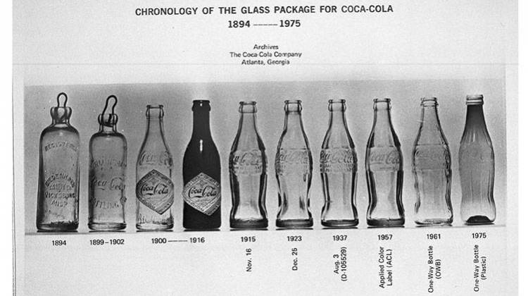 This collection details the history of shapes of the soft drink's bottles. - AP Photo