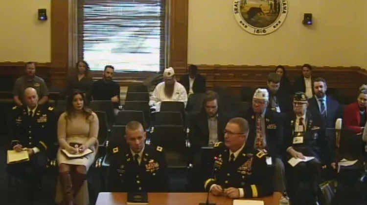 Major General R. Dale Lyles (right) and Col. Tim Baldwin (left) testify before the Senate Committee on Veterans Affairs and The Military. - Screenshot of Senate committee livestream