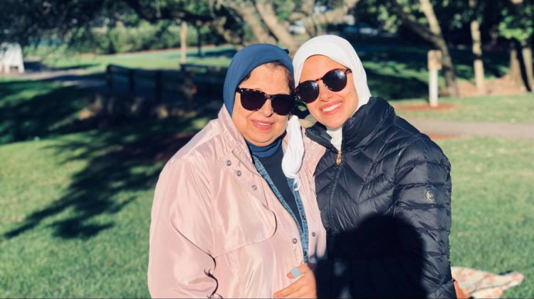 Merhan Omran (right) with her mother Sara Ismail, who traveled to the U.S. from Egypt for the COVID-19 vaccine. - (Submitted photo/Merhan Omran)