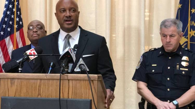 Attorney General Curtis Hill speaks at a press conference in November 2017.  - FILE PHOTO: Brandon Smith/IPB News
