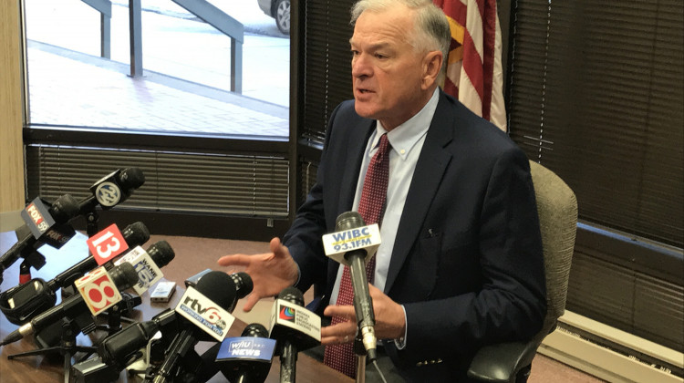 Special prosecutor Dan Sigler discusses his decision not to bring criminal charges against Indiana Attorney General Curtis Hill.  - (Brandon Smith/IPB News)