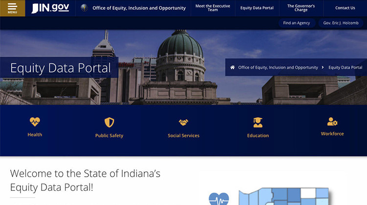 Gov. Eric Holcomb announced in August 2020 the state would create a dashboard for data on racial inequities across state government. - Screenshot of in.gov