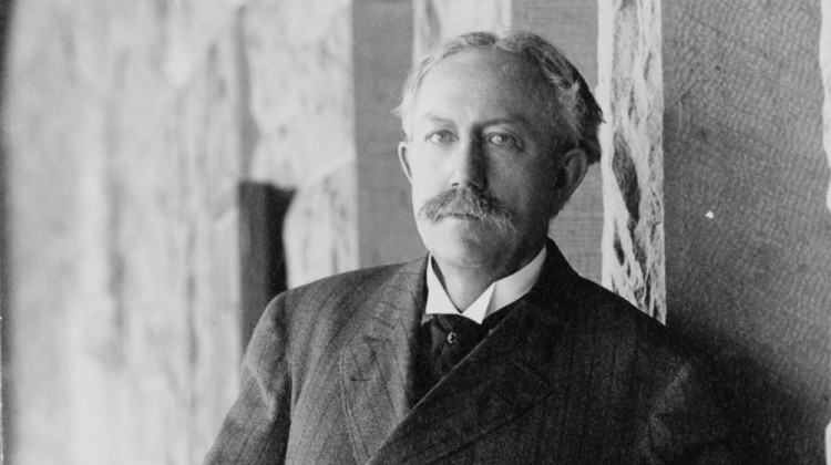 David Starr Jordan, pictured here in 1908, served as president of Indiana University from 1885 to 1891. He was a proponent of eugenics, the practice of controlled selective breeding of humans often carried out through forced sterilization. - Library of Congress/public domain