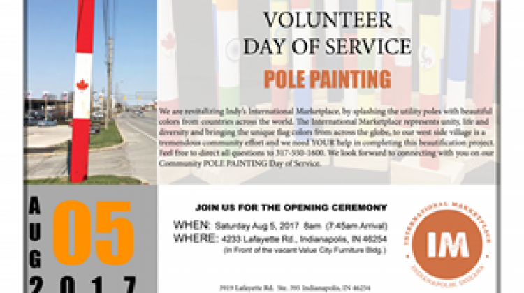 International Marketplace Hosting Day of Service to Beautify Community with Pole Painting