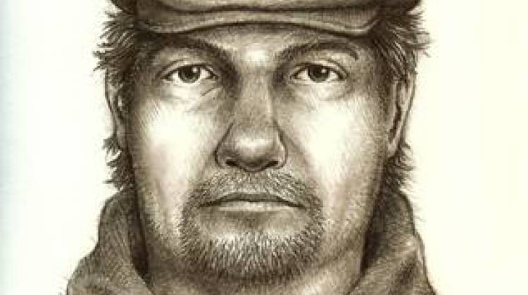 The composite sketch of what the man believed to have killed two Delphi girls looked like. - Indiana State Police