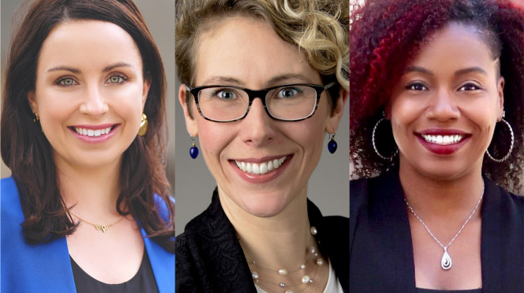Indiana Democrats' 2022 statewide candidates include, from left to right, Secretary of State candidate Destiny Wells, State Treasurer candidate Jessica McClellan and State Auditor candidate ZeNai Brooks. - Courtesy of wellsforindiana.com, monroedems.com and votezenai.com