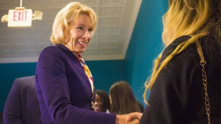 U.S. Secretary of Education Betsy DeVos visits Providence Cristo Rey High School on May 23, 2017. - Peter Balonon-Rosen/IPB