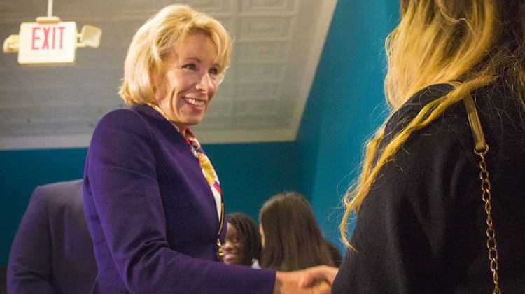 U.S. Education Secretary Betsy DeVos's latest guidance on emergency relief money for K-12 schools has education leaders puzzled.  - FILE PHOTO: Peter Balonon-Rosen/IPB News