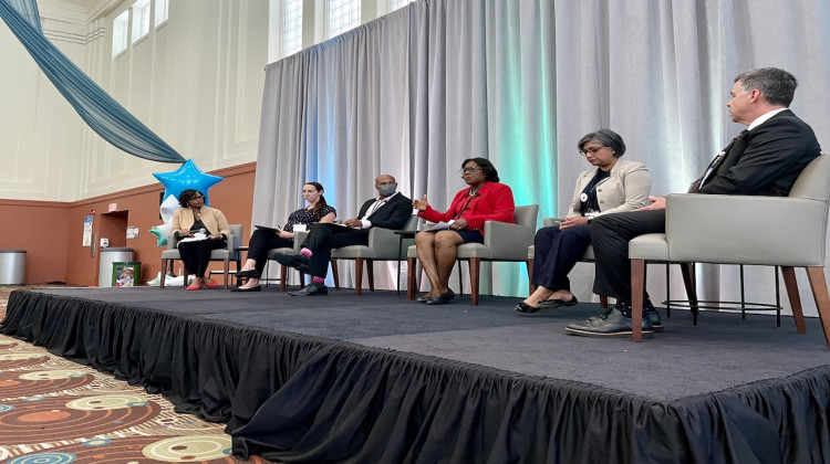 Health experts and community leaders participated in a panel discussion about community health, inequities and trust on Friday, June 3, 2022. The event was co-hosted by Eli Lilly and IU Health. - Darian Benson/WFYI