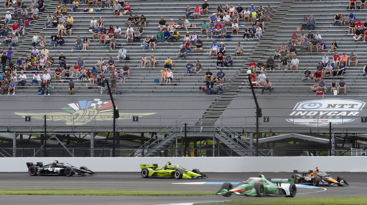 NTT became title sponsor of the IndyCar Series in 2019. The company has since extended the agreement and become the official technology partner of IndyCar, Indianapolis Motor Speedway, the Indianapolis 500 and NASCAR's Brickyard weekend. - Doug Jaggers/WFYI