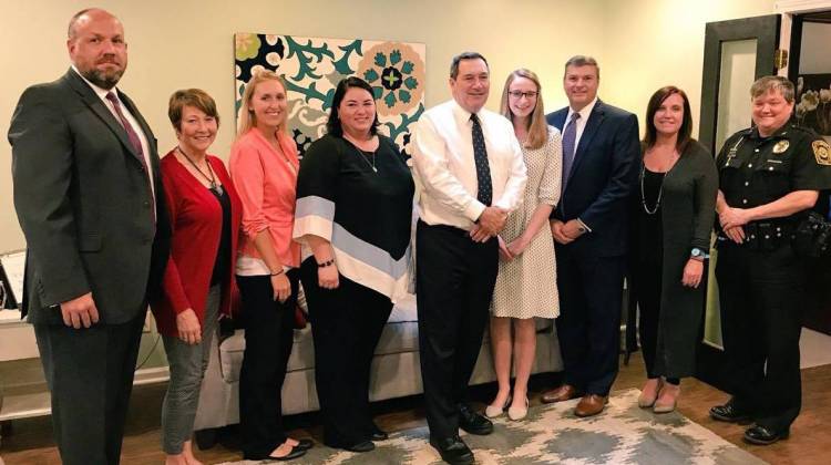 Recovery advocates meet with U.S. Sen. Joe Donnelly at The Willow Center in Brownsburg. - Photo courtesy of The Willow Center