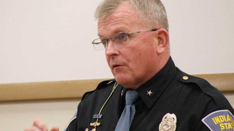 Indiana State Police Superintendent Doug Carter and several statewide law enforcement groups opposed the repeal of Indiana’s requirement for a permit to carry a handgun in public. - Lauren Chapman/IPB News