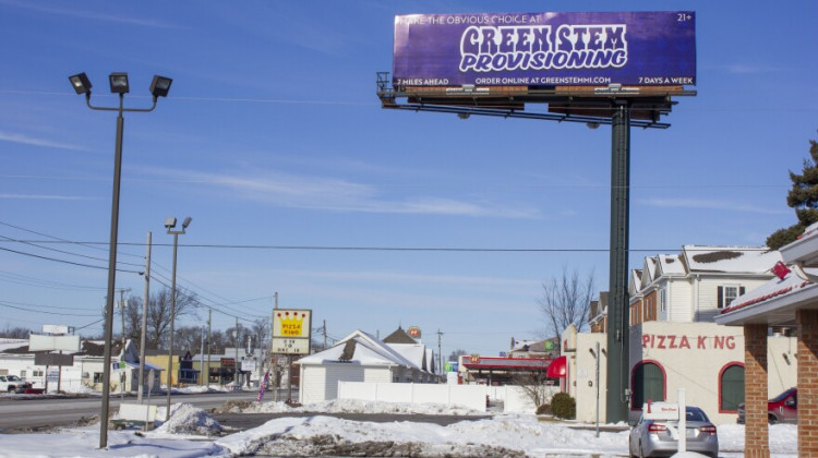 A billboard advertising Green Stem Provisioning, a dispensary located in Niles, Michigan. - Jakob Lazzaro / WVPE