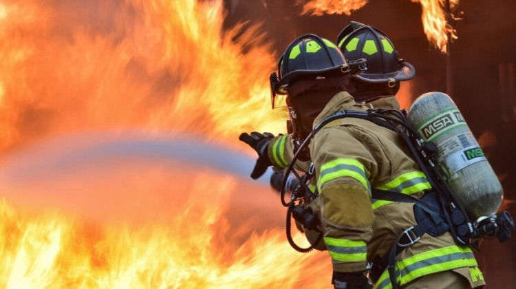 Certain types of firefighting foam contain PFAS, as do the protective clothing firefighters wear. - U.S. Navy Mass Communication Seaman Barry Riley / Creative Commons