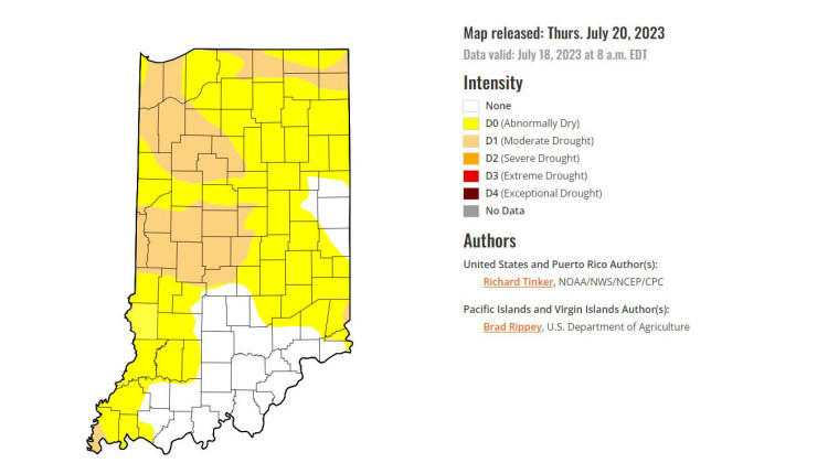 One-third of Indiana is experiencing no drought conditions.  - Via the U.S. Drought Monitor