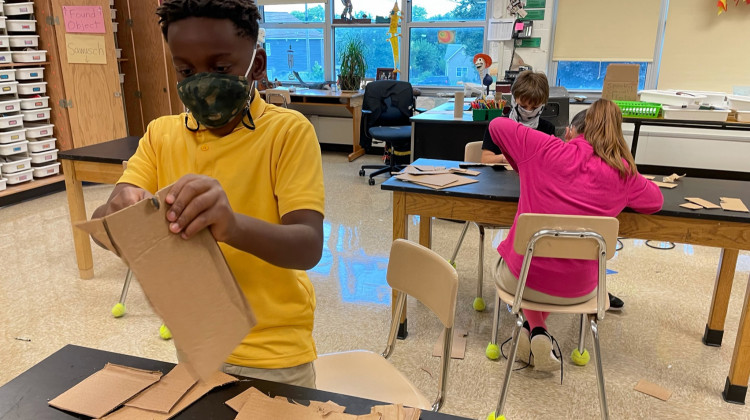 Students at Edison School of the Arts at School 47 in downtown Indianapolis work on an art project in September 2021. School leaders were granted approval Thursday, Oct. 28 to replicate the model somewhere else in the city as a new charter school. - Edison School of the Arts/Facebook