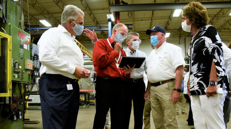 U.S. Department of Agriculture Secretary Sonny Perdue and Rep. Jackie Walorski (R-Jimtown) take a tour of CTB Manufacturing before a town hall at the company's headquarters. - Justin Hicks/IPB News