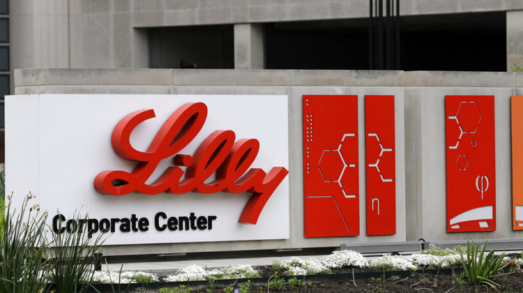 FILE- In this April 26, 2017, file photo shows the Eli Lilly and Co. corporate headquarters in Indianapolis. Eli Lilly fell well short of Wall Street’s first-quarter expectations, Tuesday, April 27, 2021, and the drugmaker chopped the top end of its earnings forecast due to lower demand for COVID-19 treatments. - AP Photo/Darron Cummings, File