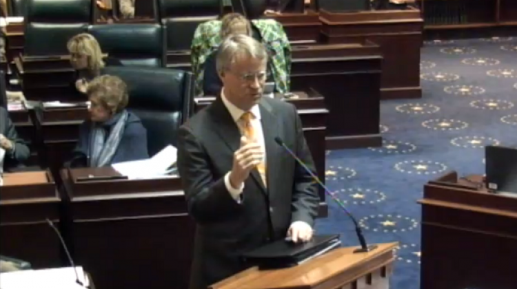 State Board of Education member Dan Elsener testifies before the Senate Education and Workforce Development Committee on March 18, 2015. - Indiana General Assembly