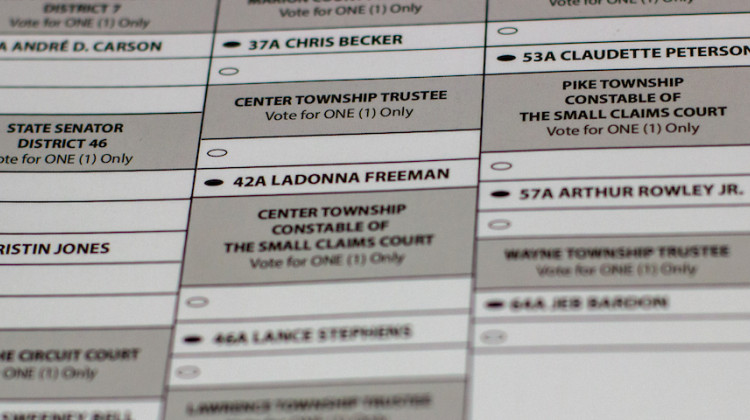 A sample ballot shows candidates the Marion County Democratic Party endorsed before the 2022 primary.  - Tyler Fenwick/Indianapolis Recorder