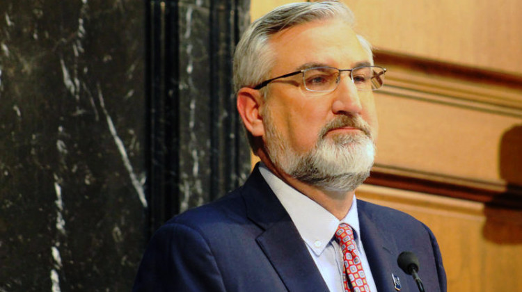 Gov. Eric Holcomb delivers his sixth State of the State address from the Indiana House Chamber. - Brandon Smith/IPB News