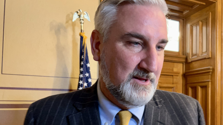 Gov. Eric Holcomb was invited to present to the United Nations climate change conference about Indiana's efforts to diversify its energy sources. - Brandon Smith
/
IPB News
