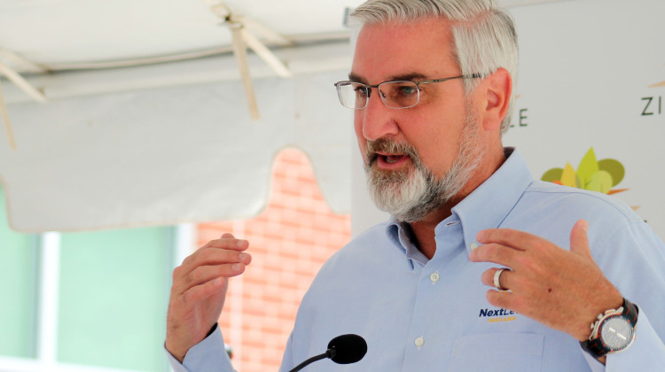 Gov. Eric Holcomb signed the bill in addition to at least nine other energy and environment related bills on Thursday. - Brandon Smith/IPB News