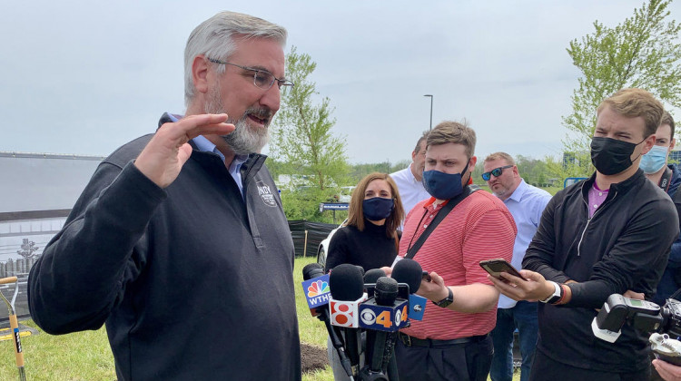 Gov. Eric Holcomb did not reimpose any statewide COVID-19 restrictions as he extended Indiana's public health emergency for the 17th time.  - Brandon Smith/IPB News