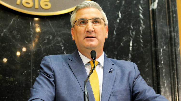 Gov. Eric Holcomb said while COVID-19 numbers are improving, it’s not time for a “mission accomplished” moment.  - FILE: Lauren Chapman/IPB News