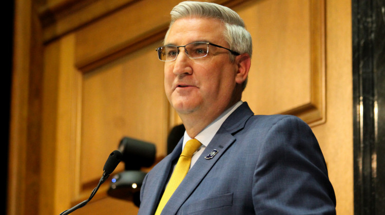 Gov. Eric Holcomb says the state will find resources for its rental assistance program if the initial funding is exhausted. - Lauren Chapman/IPB News