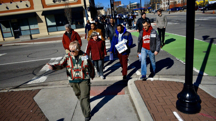 March in South Bend Saturday, March 7, 2020, following a special prosecutor's announcement not to charge the white SBPD officer who shot and killed Eric Logan. - Justin Hicks/IPB News