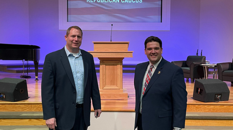 Evansville realtor Tim O’Brien was elected in a private caucus to replace former Rep. Holli Sullivan (R-Evansville), who left the legislature earlier this month to become secretary of state. - @ChairmanHupfer/Twitter