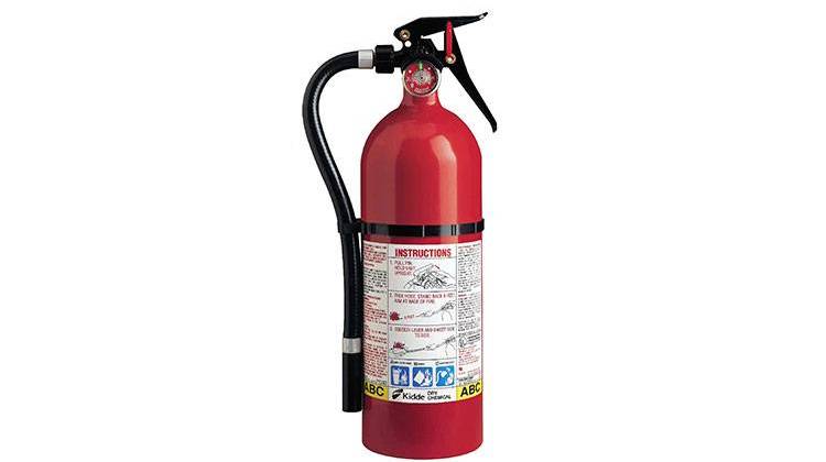 This photo from the U.S. Consumer Product Safety Commission website shows a Kidde plastic handle fire extinguisher. - Courtesy of U.S. Consumer Product Safety Commission via AP