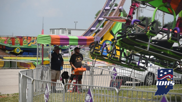 Members of the Indiana Department of Homeland Security inspecting the Marion County Fair rides on Wednesday - Courtesy of IDHS