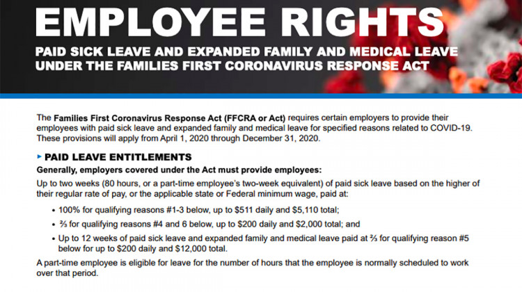 A guidance poster issued by the Department of Labor for employers to follow new paid leave rules. - Courtesy U.S. Department of Labor