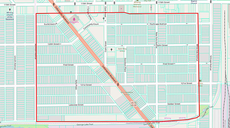 A map of the Federated Metals Superfund soil sampling area in Whiting. - EPA