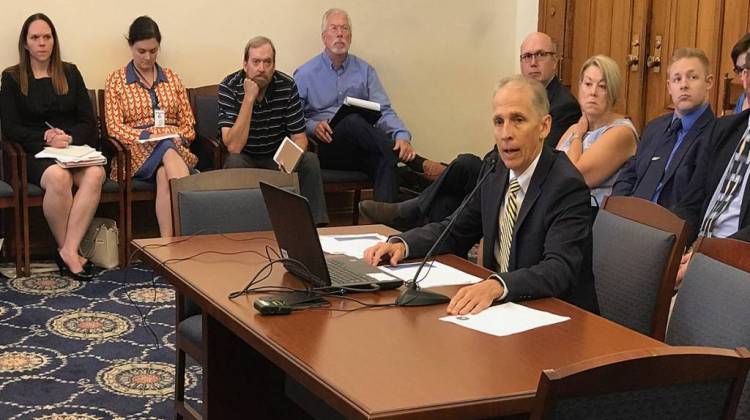 Jim McGoff, environmental programs director for the Indiana Finance Authority, testifies before the interim environmental affairs legislative committee. - Nick Janzen/IPB News