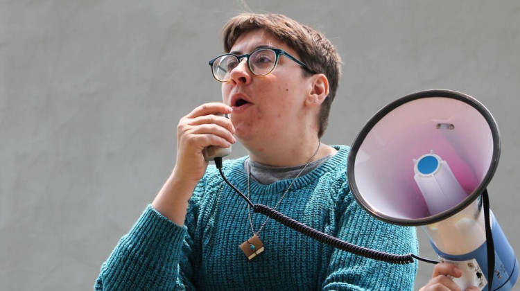Evie Phelps is an organizer for Lawrence County Deserves Better — a new grassroots organization. Phelps said by forming a community, people don't have to navigate complicated issues and policy language alone. - Abigail Ruhman / IPB News