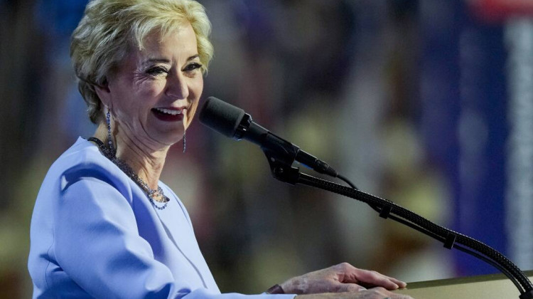 Linda McMahon speaks during the 2024 Republican National Convention in Milwaukee. - Matt Rourke / AP Photo