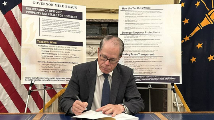 Gov. Mike Braun signs 'historic' property tax relief bill into law, critics call it a 'lose-lose'